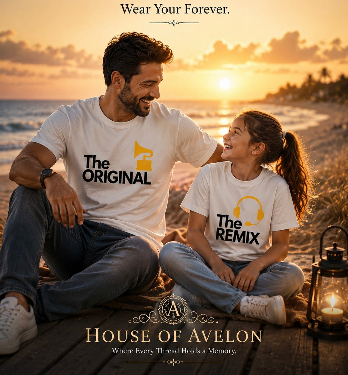 The Original & The Remix – Father & Daughter Matching T-Shirt Set| Unisex Basic T-Shirt